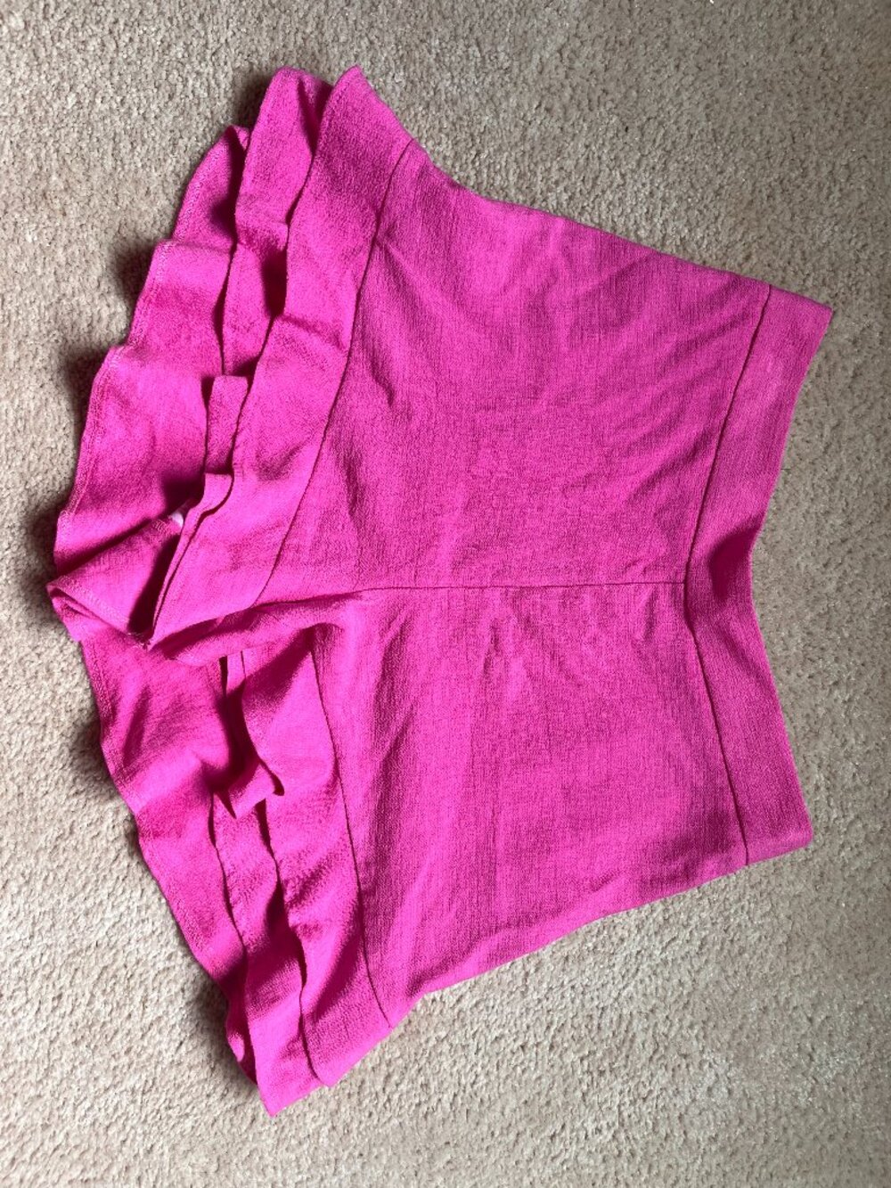 Express Hot Pink High Waisted Paperbag Shorts